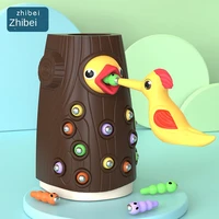 montessori educational toys for children woodpecker catch worm toy kids magnetic fishing game set baby intelligence develop toys