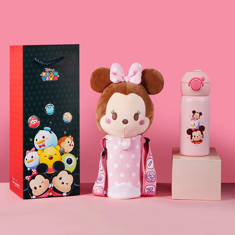 

Оригинальная детская чашка Disney, плюшевый рюкзак, Подарочная коробка, чайник из нержавеющей стали 316, для студентов, для сохранения тепла на у...