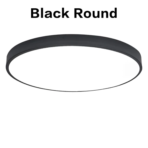 black round Новейший современный светодиодный потолочный светильник для гостиной Потолочные светильники высокой мощности более яркости 5 см тонкий 220 В - Цвет корпуса: black round
