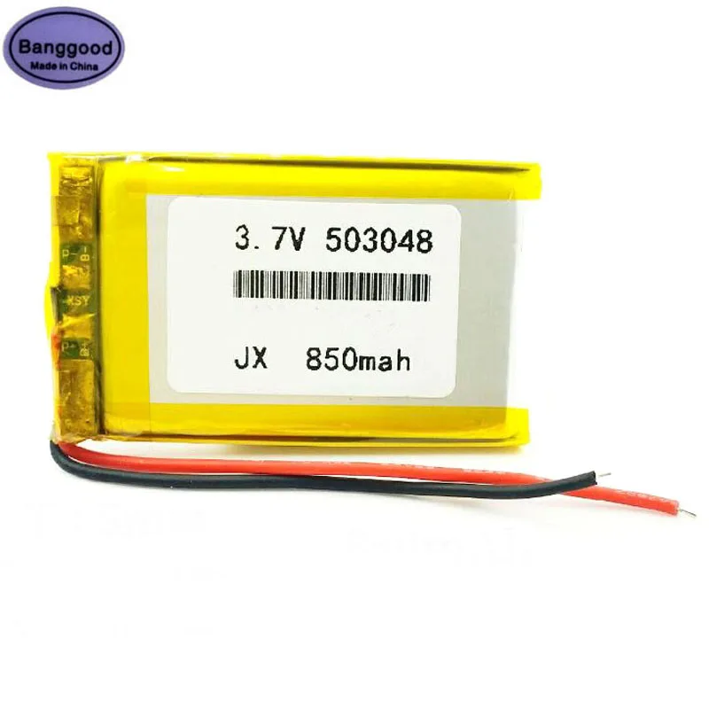 

3.7V 850mAh 503048 Lipo Polymer Lithium Rechargeable Li-ion Battery Cells For DVR MP3 MP4 GPS DVD Toy Bluetooth Speaker