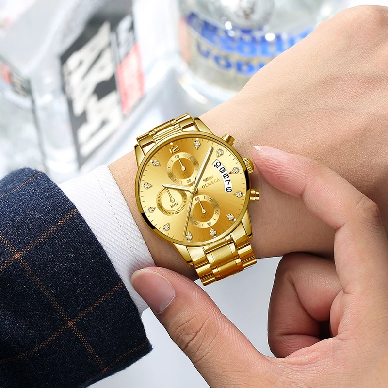 Часы мужские кварцевые с календарем водонепроницаемые до 30 м | Наручные часы