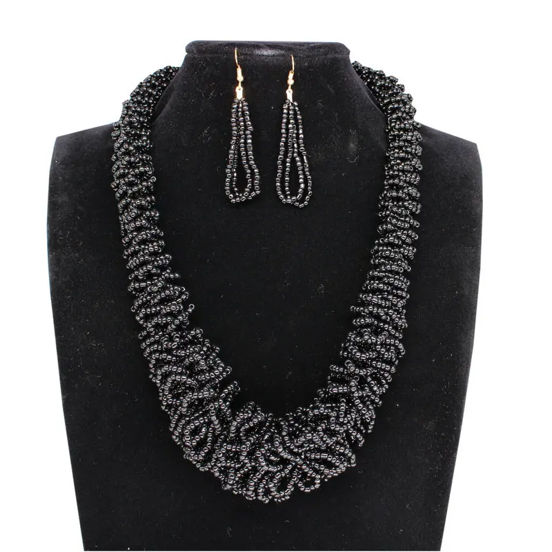 Модное свадебное ожерелье в африканском стиле для невесты серьги бусины форме