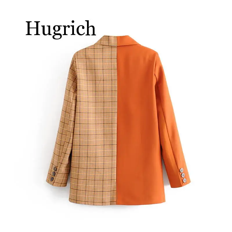 Женский клетчатый блейзер в клетку элегантная офисная верхняя одежда стиле