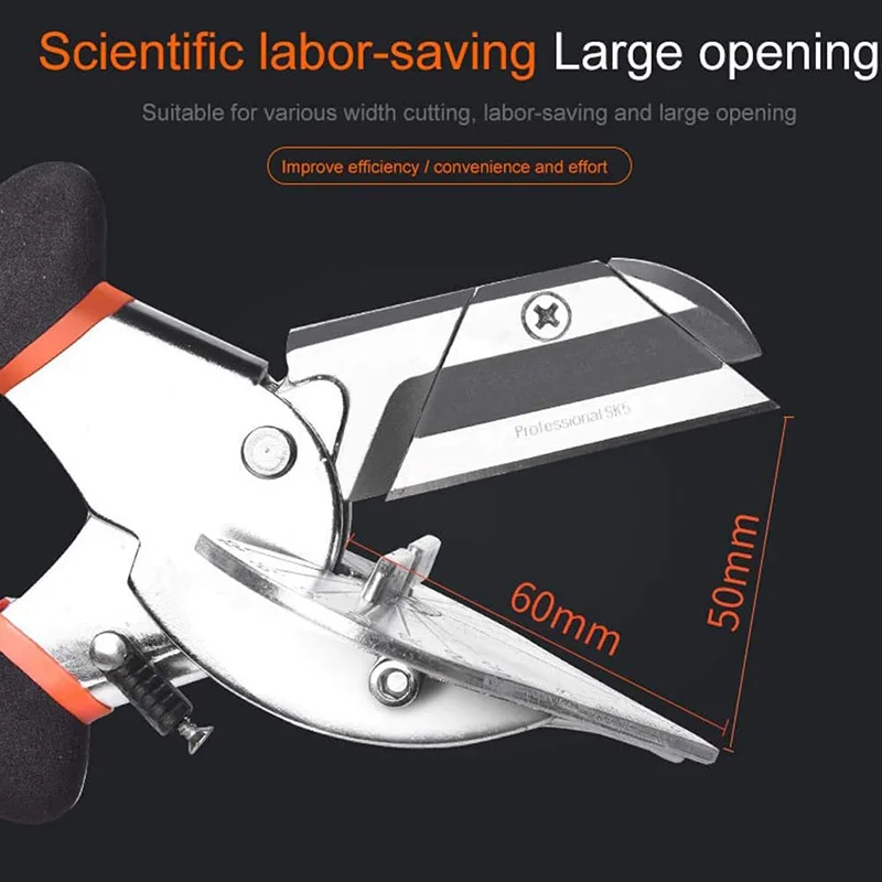 

2PCS Angle Shear 45 to 135 Degree Miter Cutter Hand Shear for Cutting PVC PE Plastic Pipe Scissors with replace blades