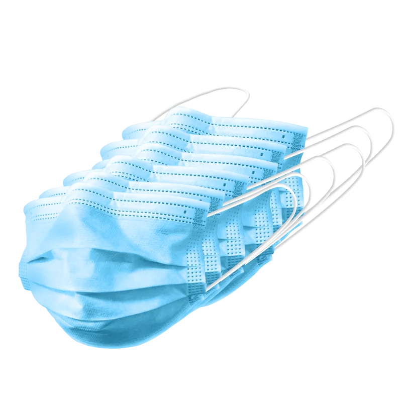 Оптовая продажа унисекс 60 шт. Синяя Маска для лица с защитой от пыли нетканый