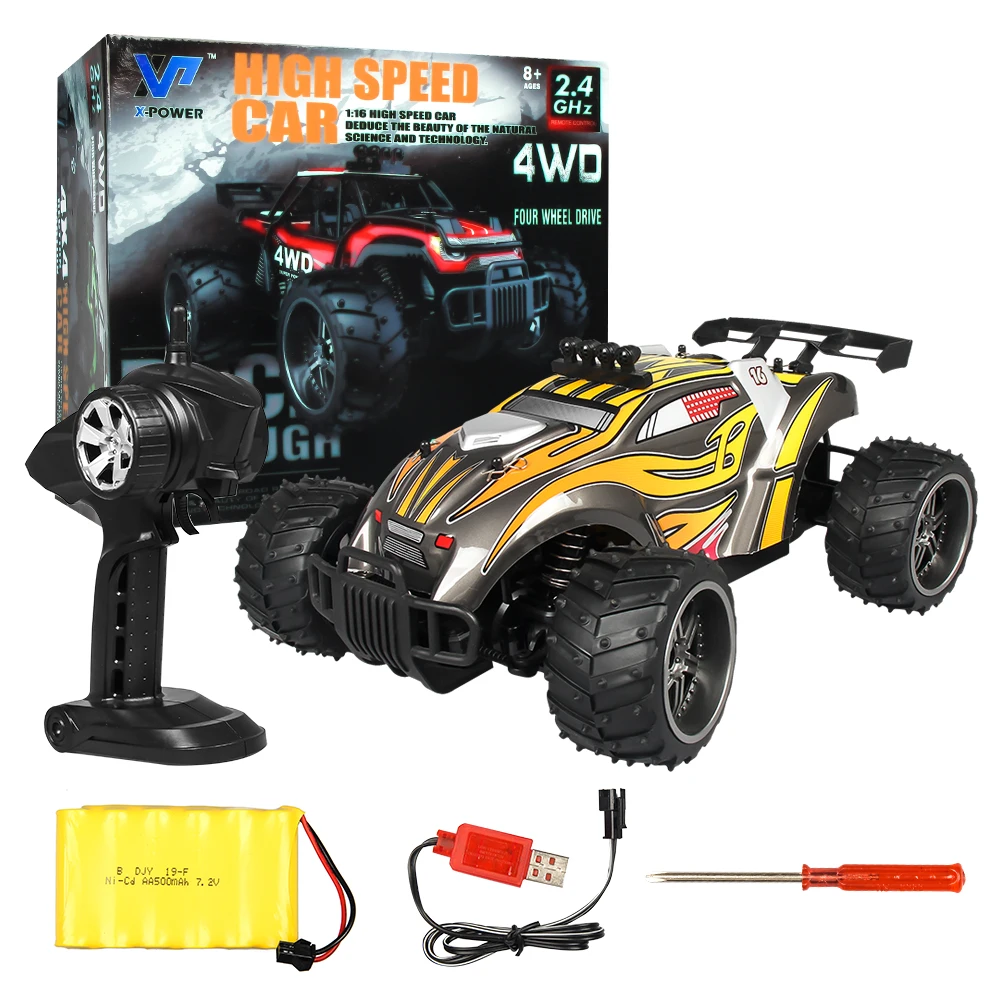 

XPower RC Car 4WD Buggy High-Speed Climbing Car Drift 2.4G 1:16 Big Foot Car Strong Climbing ability Remote Control Car Toys