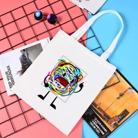 art abstract reusable bag bags eco canvas shopper tote shoulder beach designer handbags shopping for women hand
