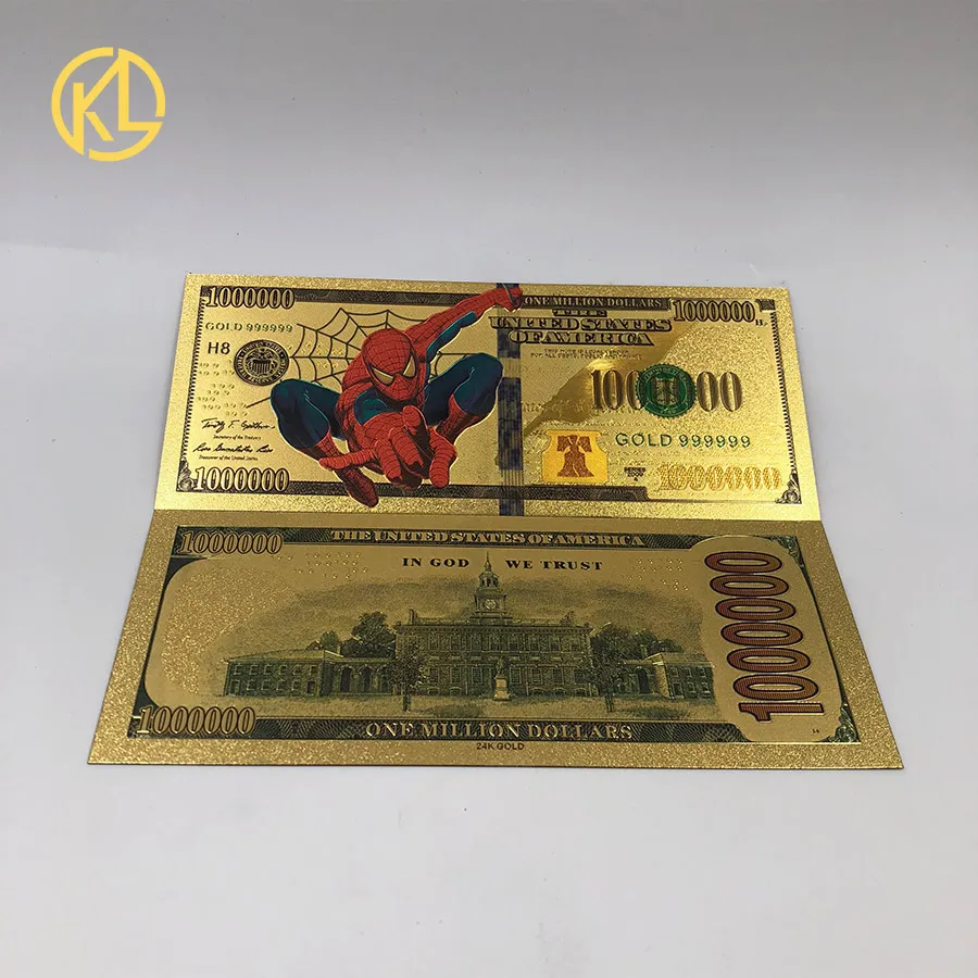 1 шт. Kelin поставка водонепроницаемый и прочный 24 к позолоченные банкноты$100 долларов ценный сувенир подарки деньги - Цвет: Фиолетовый