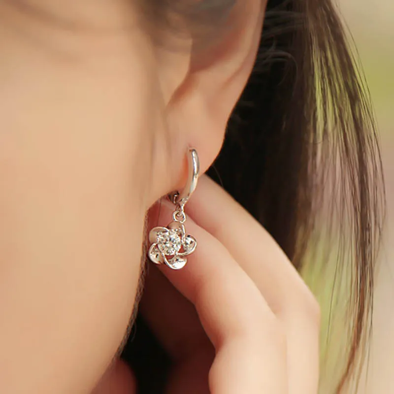 Bague Ringen нежные цветущие серьги сливы для женщин темперамент серебро 925 ювелирные изделия с цирконом простой стиль серьги подарок для свиданий