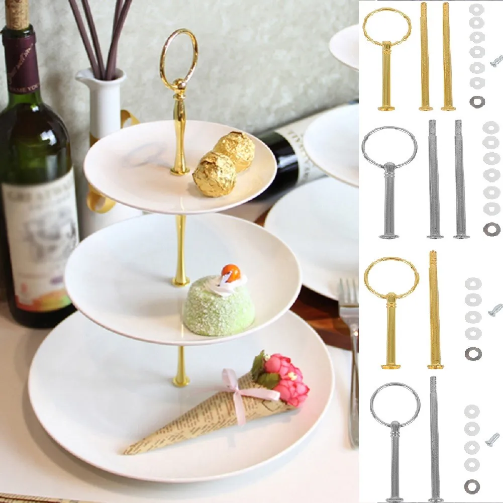 

2/3 Tier Cake Plate Stand Fruit Plate stand Cupcakes Shelf Wedding Decoration Parties Birthday 1pc 2/3 layers Cake Handle