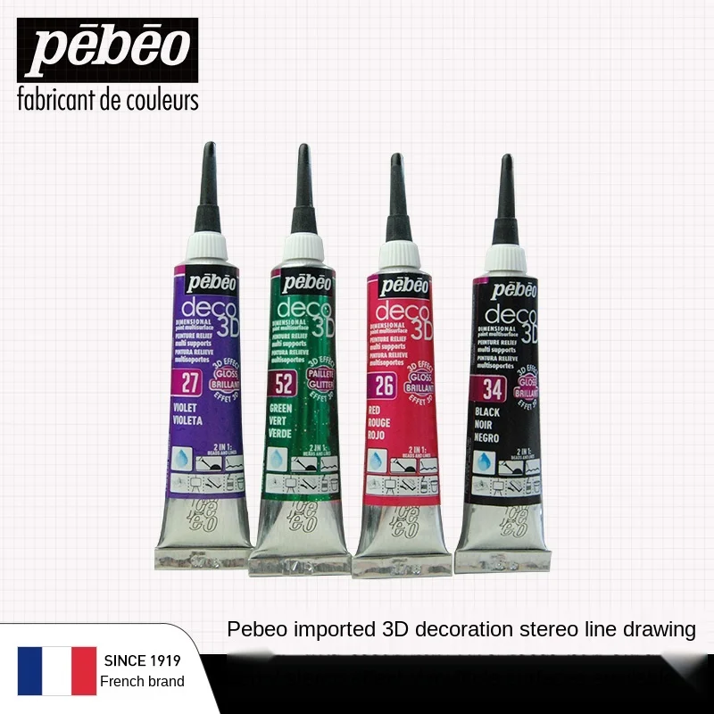 Kup Pebeo Importowane 3D Ozdobny Hak Linii Długopis 20ml Na Bazie Wody Szkło Malowanie Ręcznie Malowane Farby Akrylowe Diy Handmade