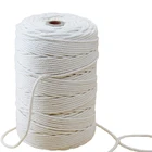 4 мм веревка макраме скрученный шнур хлопковый шнур для ручной работы чистый белый шнур DIY домашние Свадебные аксессуары подарок