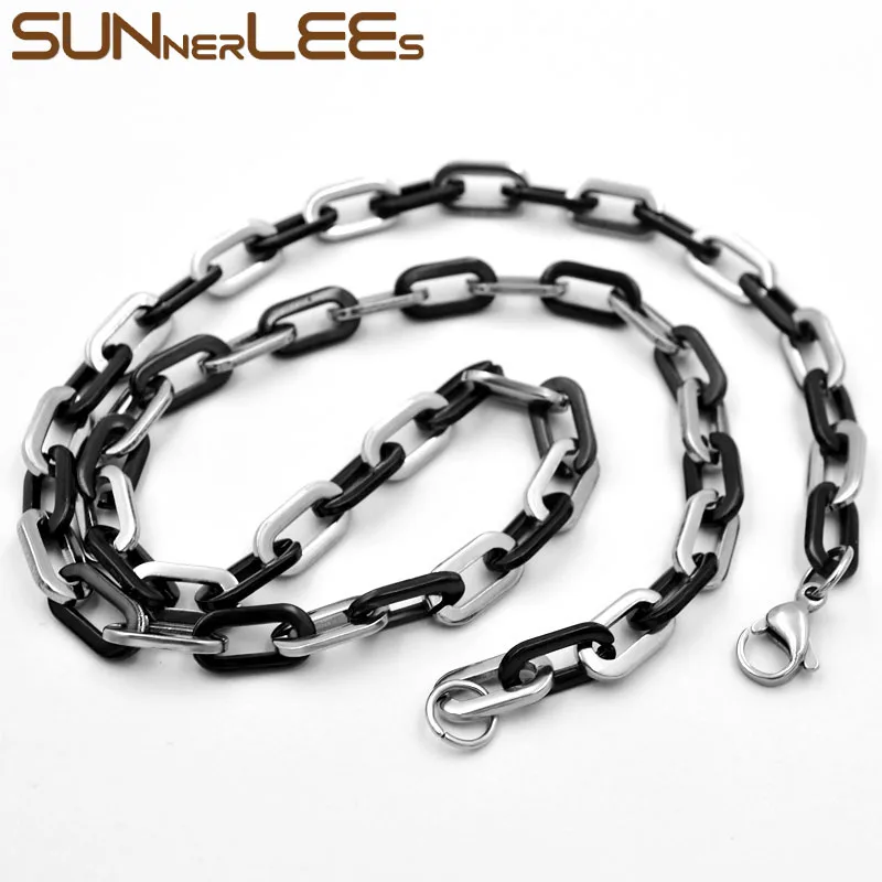Цепочка Из Нержавеющей Стали 316L для мужчин и женщин SUNNERLEES Геометрическая цепь