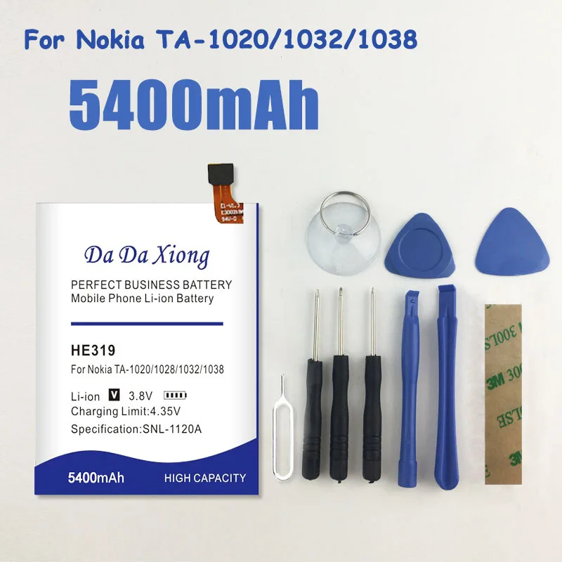Аккумулятор DaDaXiong 5400 мАч HE319 для Nokia 3 Nokia3 TA-1020 1028 1032 1038 литий-полимерный | Мобильные