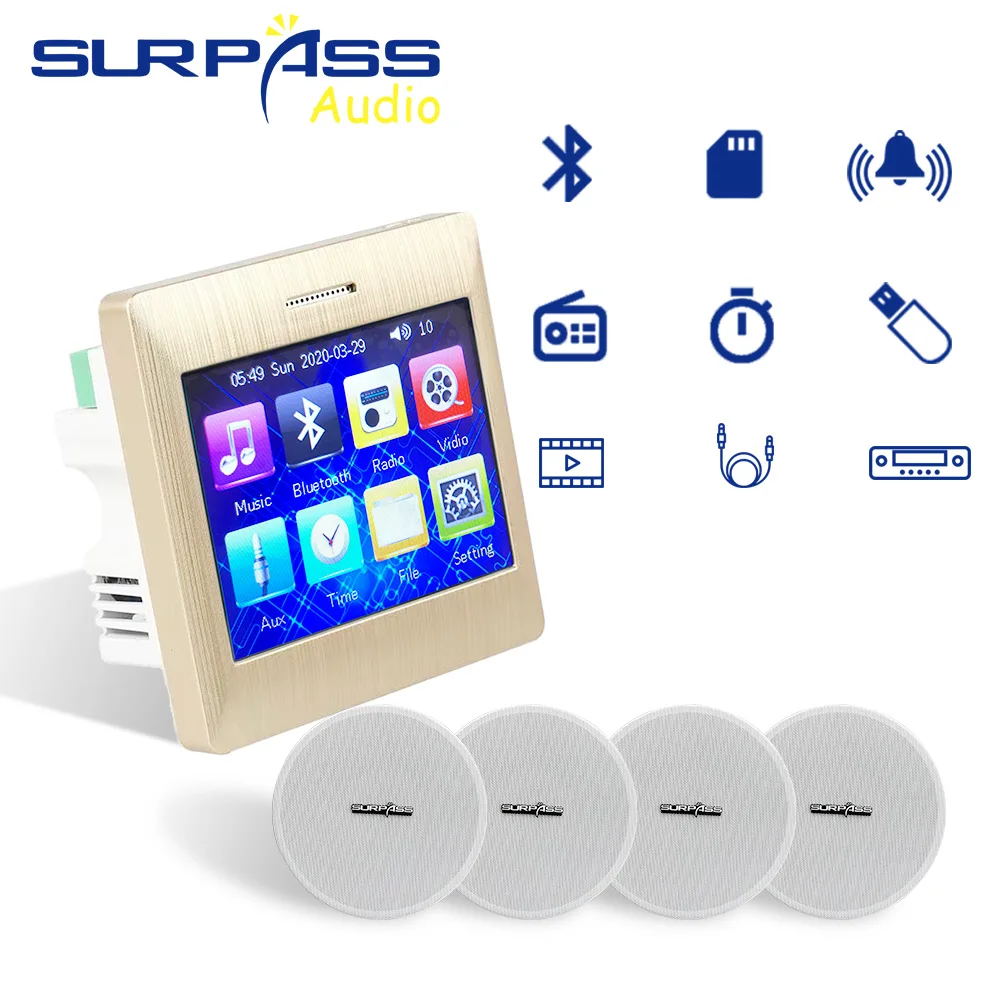 4-канальный беспроводной Bluetooth-усилитель мощности в стену умный музыкальный