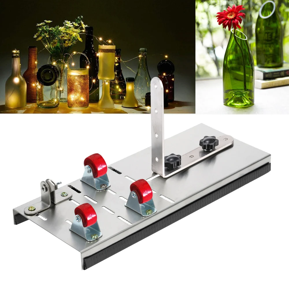 

Stainless Steel Glass Bottle Cutter Wine Beer Bottles Cutting Tool with 3 Wheels Cutting Machine for DIY Projects Crafts