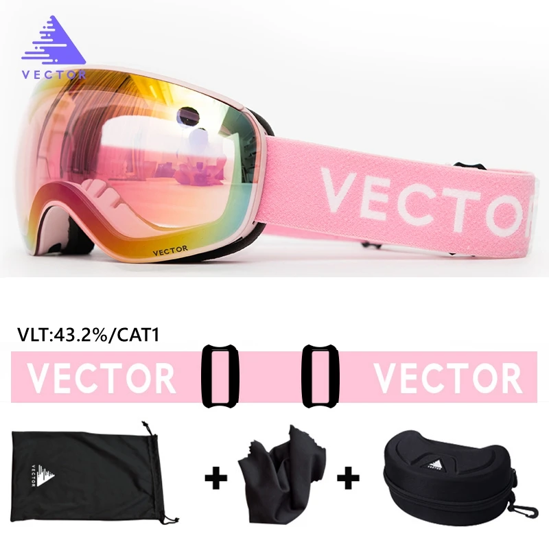Ski Goggles with Magnetic Dual-Use Lens for Night Skiing Anti-Fog UV400 Snowboard Men Women Glasses | Спорт и развлечения