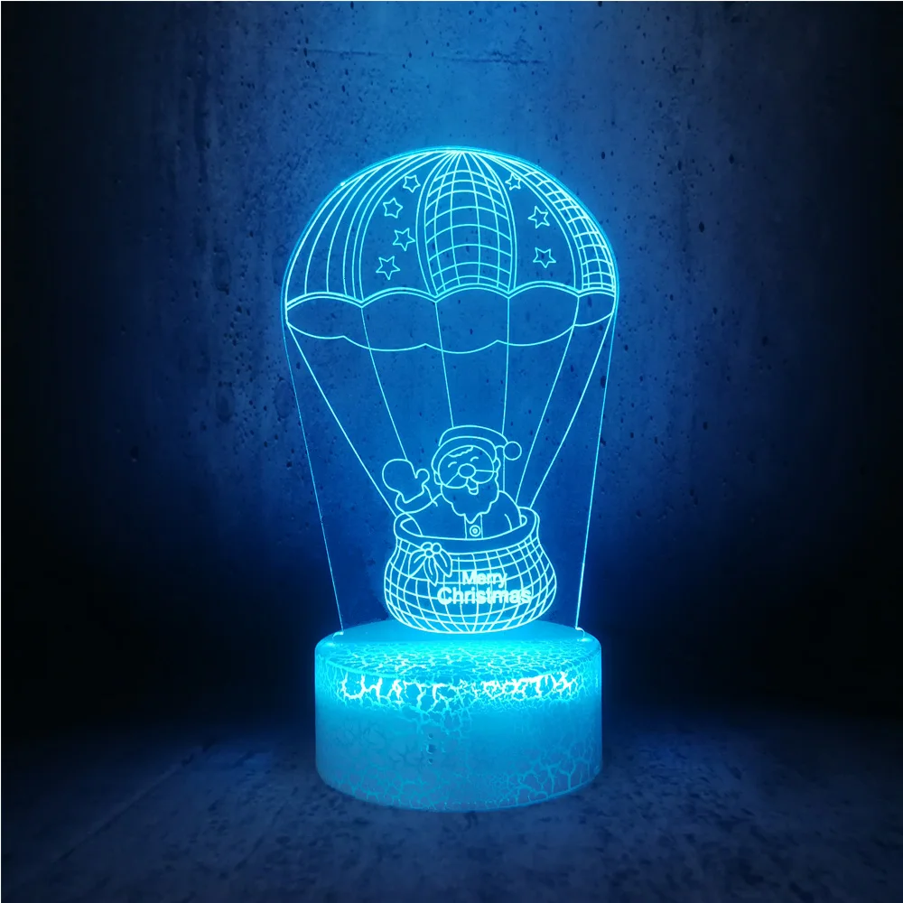 Рождественская серия Санта Клаус 3D USB Светодиодная лампа Настольный ночной