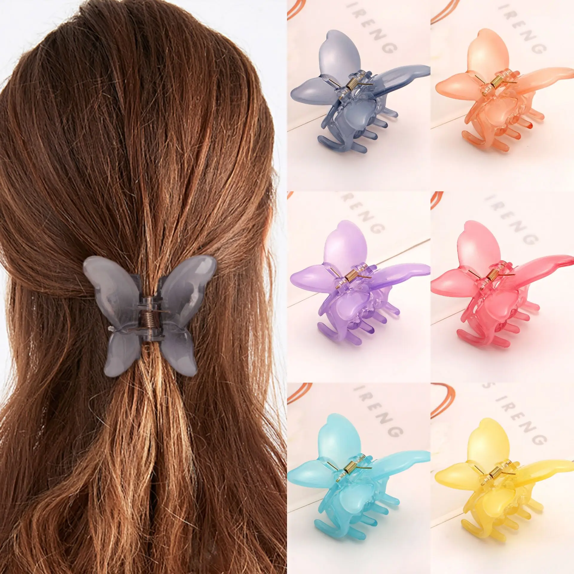 

Sweet Fairy Butterfly Hairpins 2021 Acetate Gradient Vivid Butterfly Hair Claw Clip Styling Tools Barrettes For Women Girls