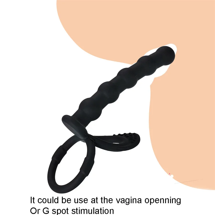 Силиконовый ремешок на кольце член Анальная пробка Анальный фаллоимитатор