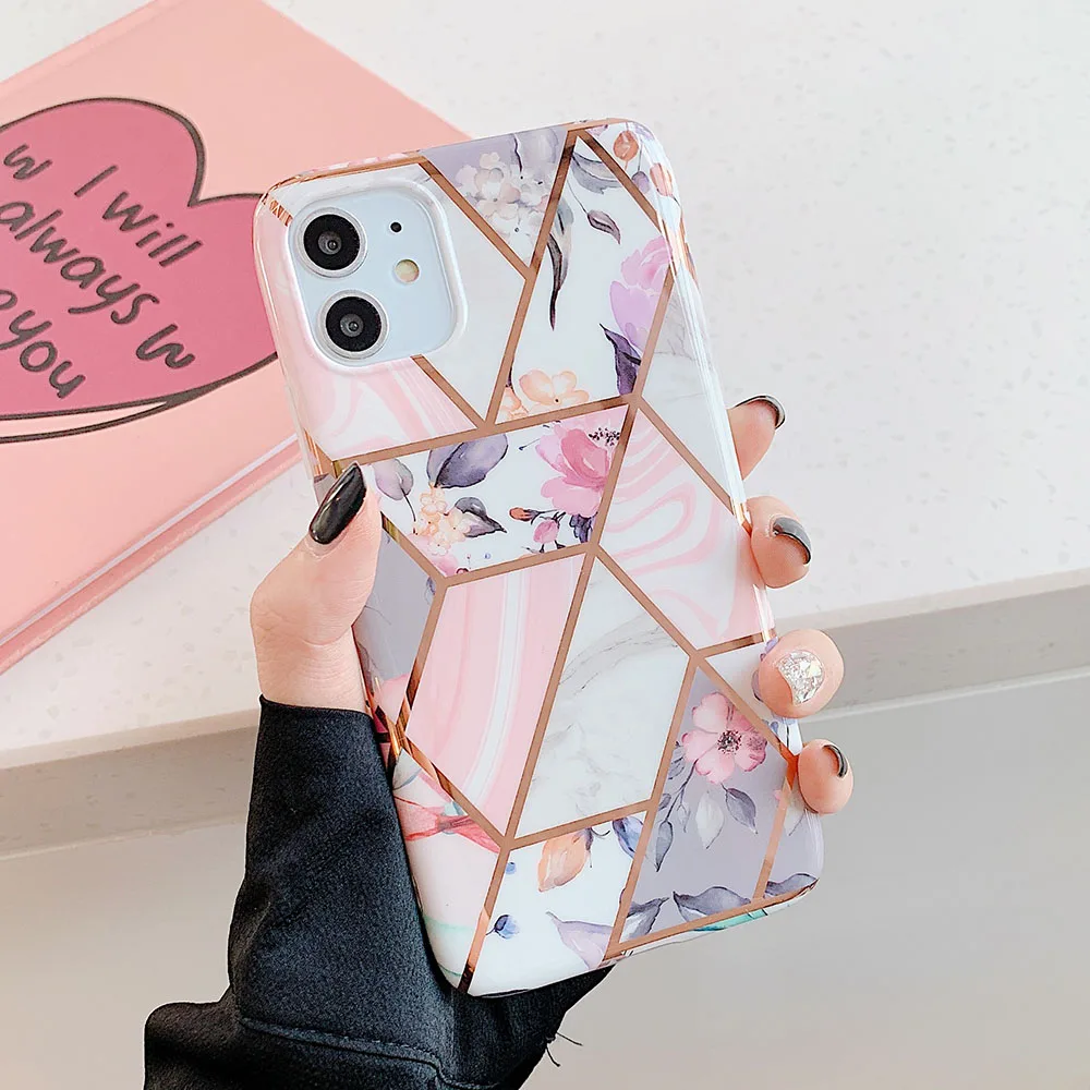 Чехол для телефона с цветами iPhone 12 11 Pro Max XR 7 8 Plus XS MAX X mini мягкий IMD чехол
