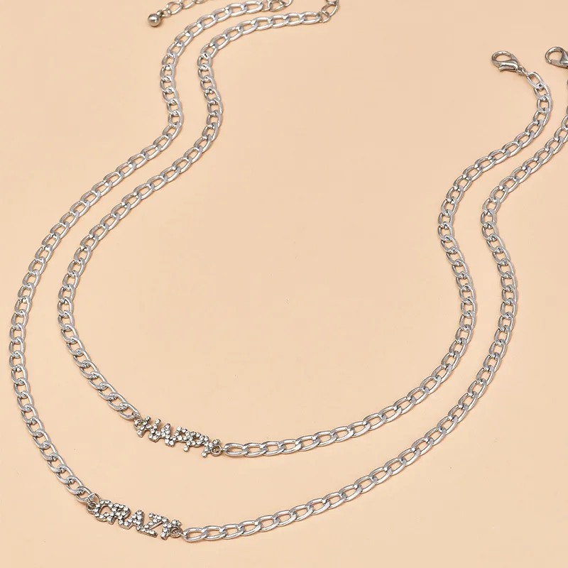 2 шт./комплект женское серебряное колье с надписью