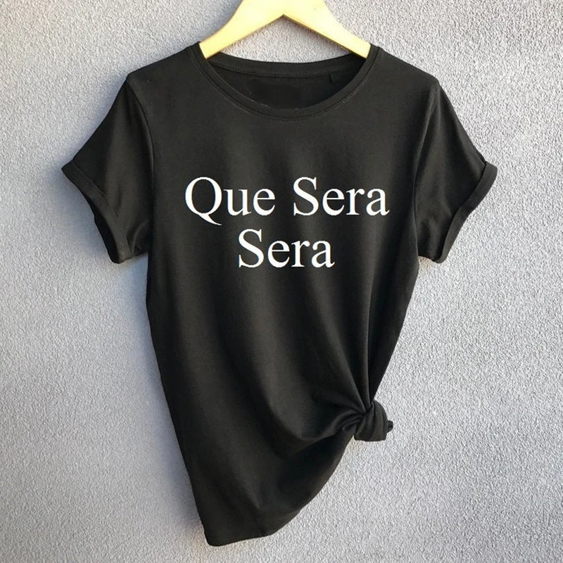 Женская одежда 2019 уличная в стиле Харадзюку Готическая футболка Que Sera винтажная