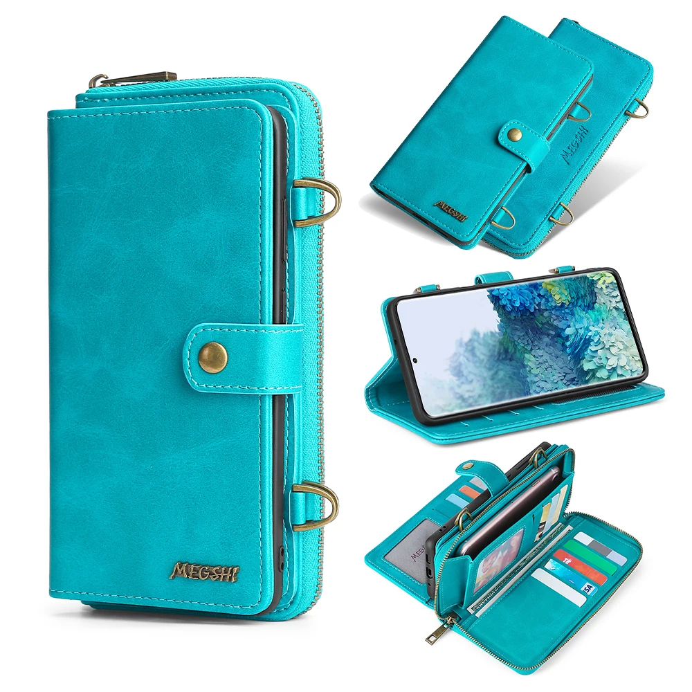 

MEGSHI-020 Detachable wallet backpack Strong adsorption Leather phone case for Huawei P20 P30 P40 Mate20 Mate30 Mate40 Pro Lite