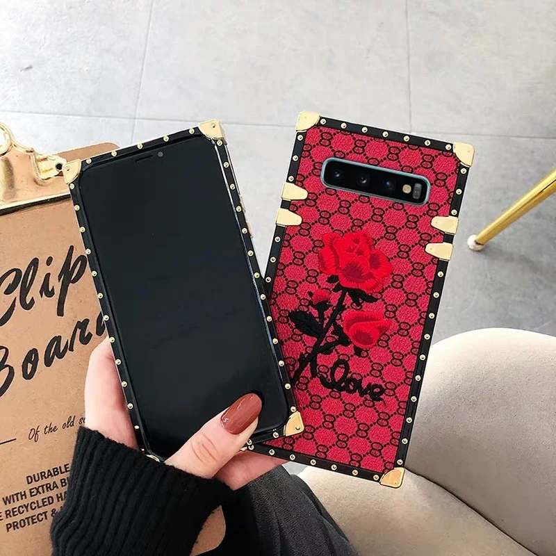 Роскошный чехол с 3D вышивкой розы для Apple iPhone 11 12 Pro Max X XS XR 6s 7 8 Plus SE2020 Samsung S 10 Note 9