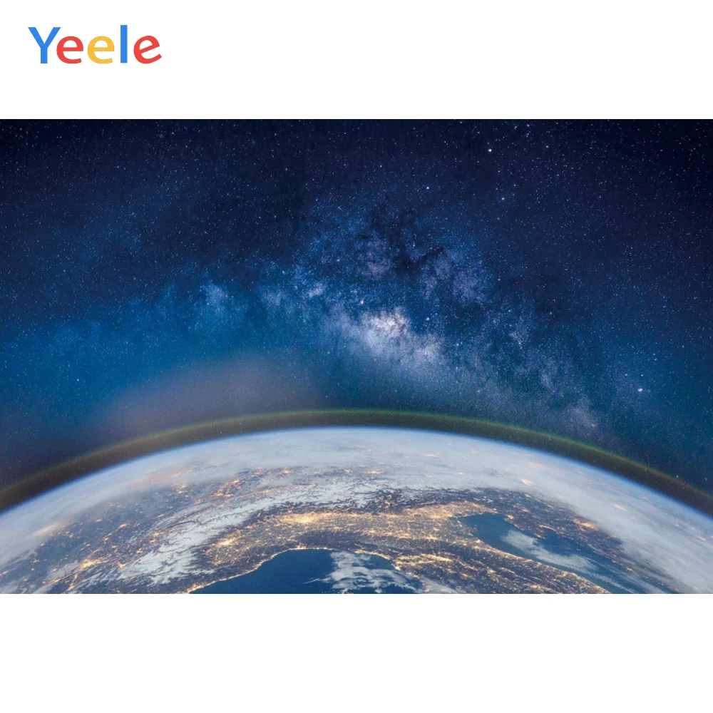 Universe Space Planet Earth Starry Sky Backdrop Baby Boy Birthday Party Vinyl Photography Background Photo Studio Photophone | Электроника