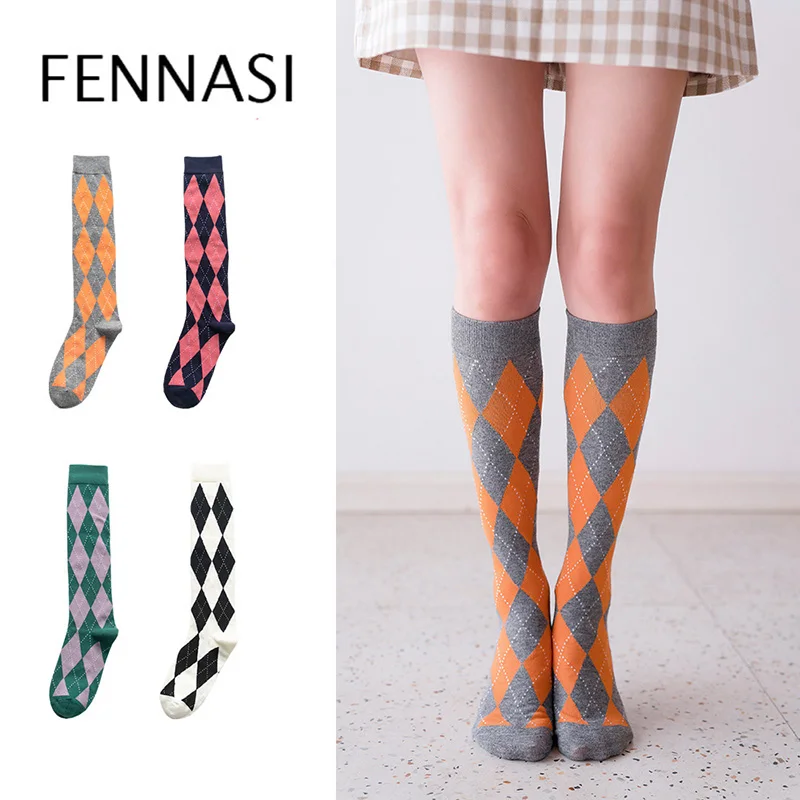 

FENNASI носки до щиколотки женские хлопковые носки груды носков harajuku осенние и зимние новые забавные носки с британским ветром для женщин