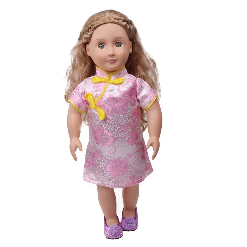 18 дюймовое Кукольное платье для девочек американская китайская юбка cheongsam с