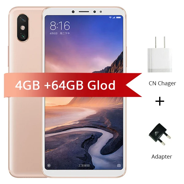 Gold Xiaomi Mi с глобальной ПЗУ Max 3, 4 ГБ, 64 ГБ, 6,9 дюйма, полноэкранный восьмиядерный смартфон Snapdragon 636, 5500 мАч, камера 12 Мп+ 5 МП, мобильный телефон - Цвет: Gold