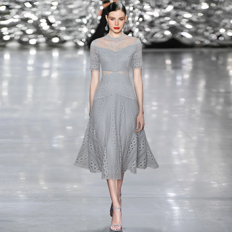 

Прозрачное кружевное платье в стиле тяжелого индустрия с вырезами на талии, с большим свободным кроем, темпераментное платье принцессы, нов...