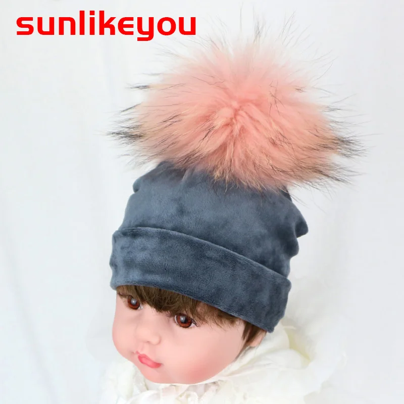 Sunlikeyou/зимние теплые бархатные шапочки для новорожденных детская шапочка