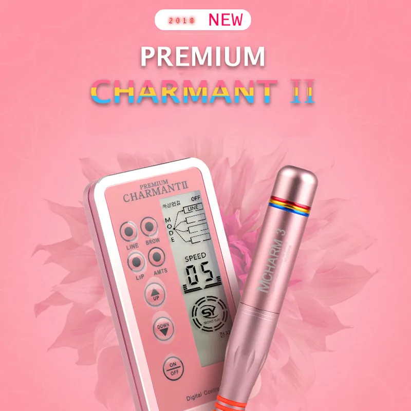 Charmant 2 профессиональный Перманентный макияж тату машинка комплект для микро