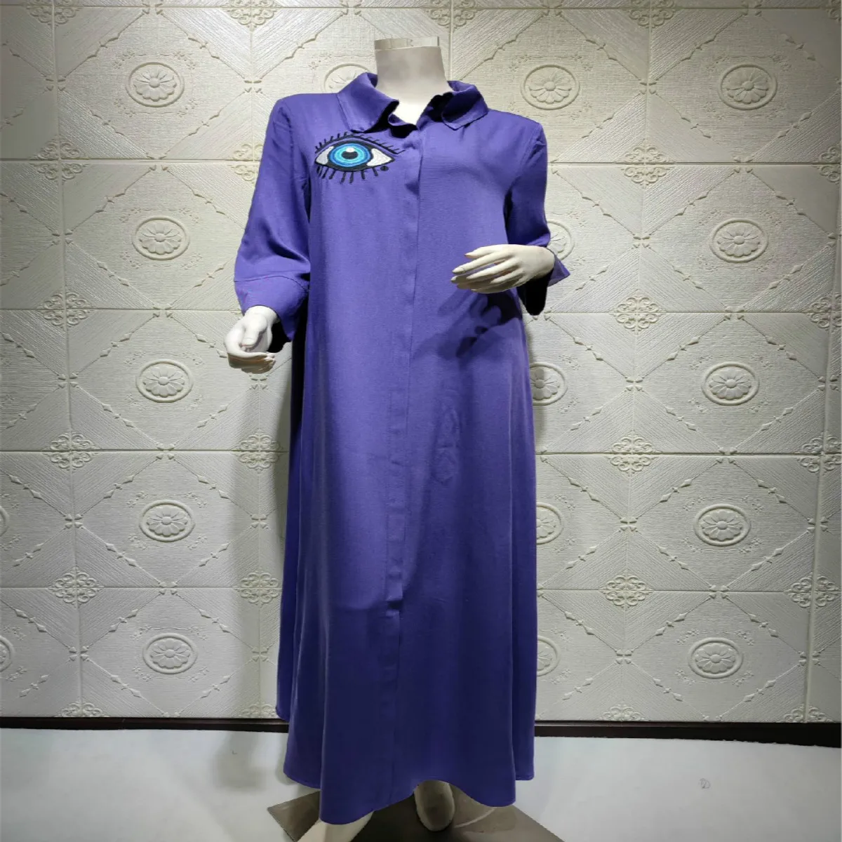 

Muslim Vestido De Mujer Pleated Long Sleeve Dress Maxi Dresses For Women Casual Vestidos Vetement Femme Robe Longue 2021