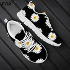 Женские кроссовки на плоской подошве, с цветочным принтом