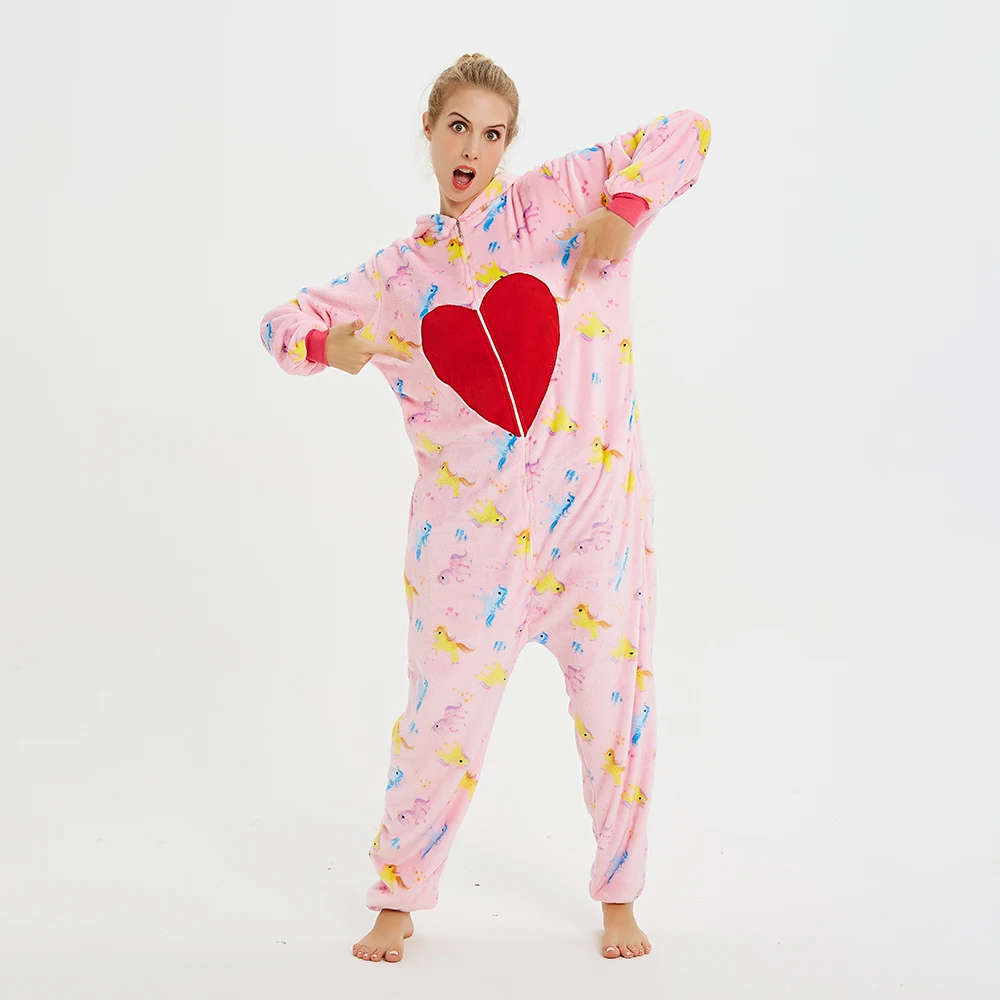 кигуруми 2019 New Winter Flannel Onesies For Adults Cute Animal Anime Unicorn Pyjamas Set Women Men Sleepwear Overalls | Женская