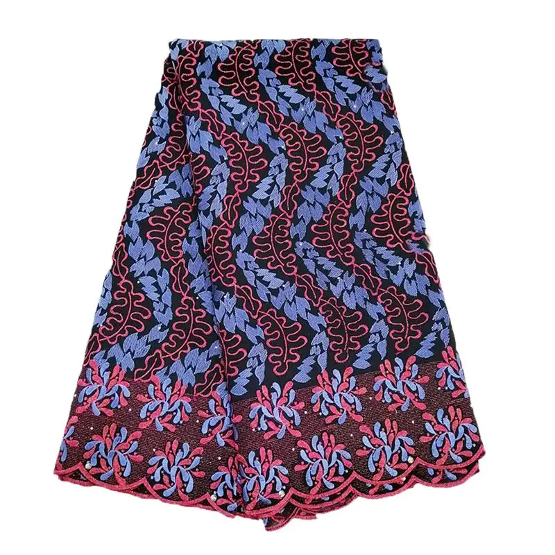 Морской зеленый швейцарская вуаль кружевная ткань с камнями вышивка Африканская