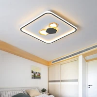 nordic ultra thin wooden pentagonal embellishment led ceiling lamp modern bedroom lamp japanese style creative living room light