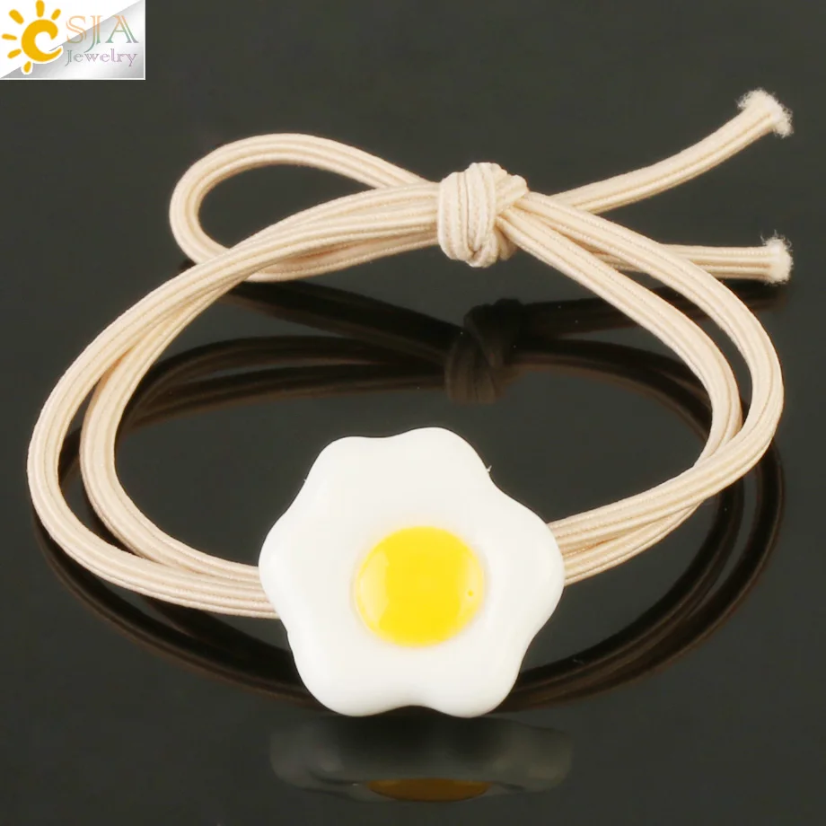 CSJA Yolk креативный простой смешанный цвет эластичный головной убор резинка