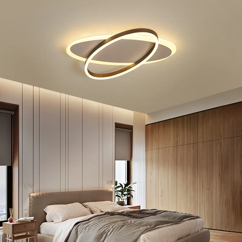 

Скандинавские потолочные лампы, креативные овальные, коричневые, для гостиной, спальни, простые современные, для кабинета, потолочные свети...