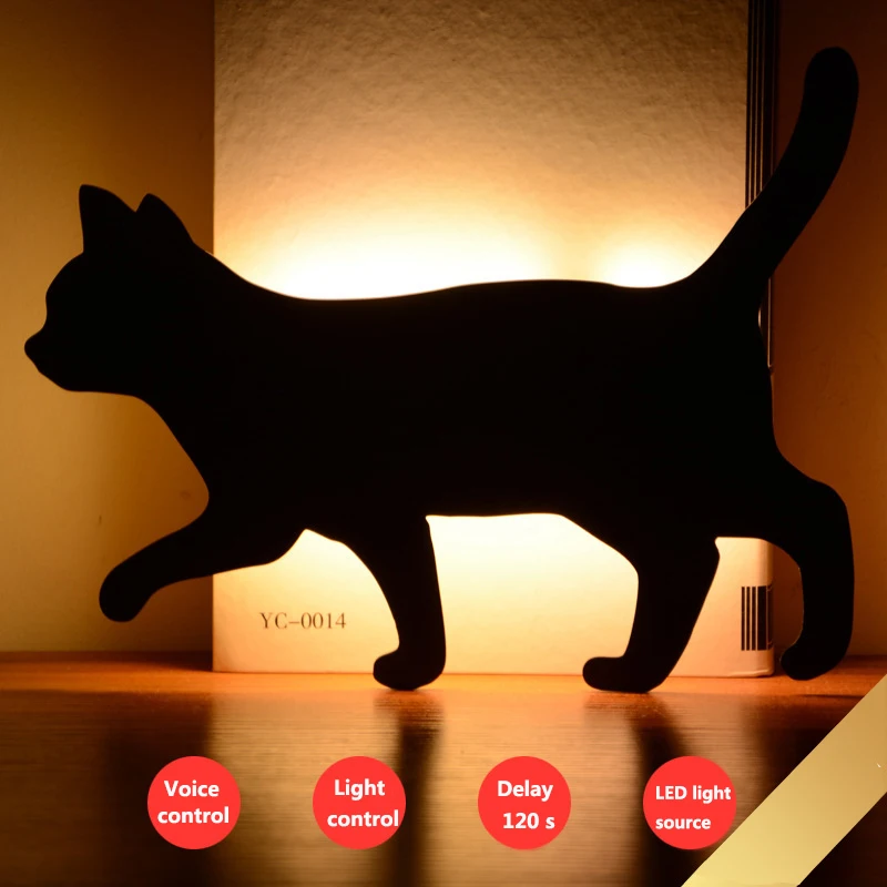 Светодиодный индукционный Ночной светильник в форме животного умный с голосовым