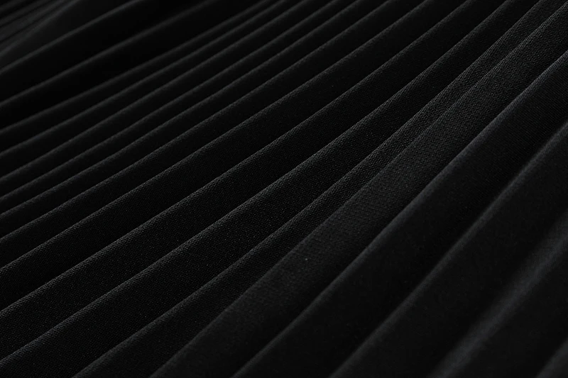 

pleated full irregular black high waist elastic skirt women's fashion new year 2021 autumn 1d3846