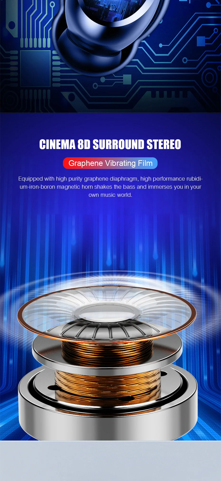 VOULAO Bluetooth 5,0, беспроводные наушники, спортивные наушники с громкой связью, 9D, стерео, водонепроницаемая гарнитура с внешним аккумулятором 4000 мАч