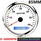 Тахометр 85 мм 3000 6000 8000 обмин, тахометр с подсветкой 7 цветов, морской катер, измеритель оборотов в минуту, датчик, ЖК-тахометр, цифровой счетчик часов