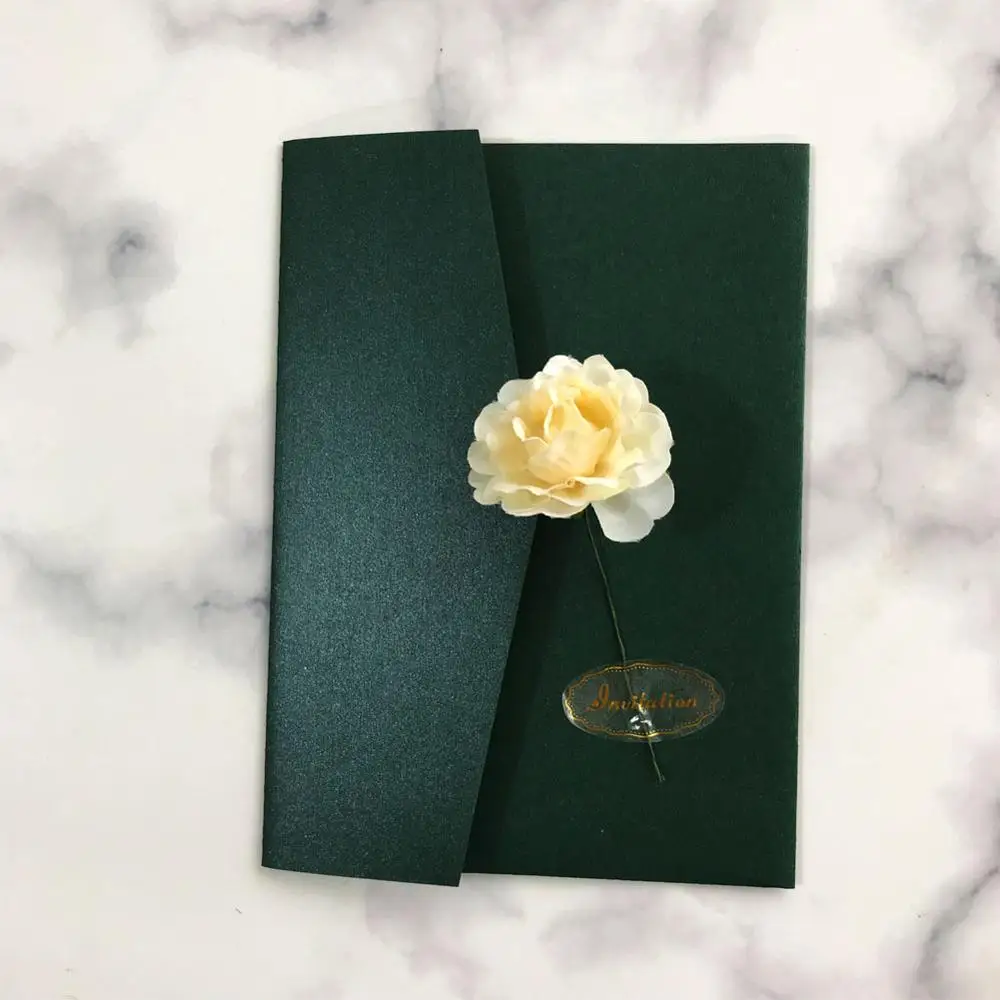 20 шт./лот Свадебная пригласительная открытка в простом стиле конверт с цветочным