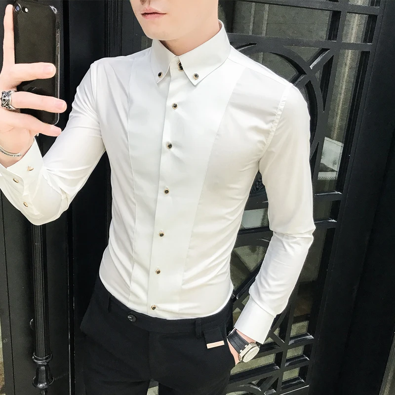 

British Style Shirts for Men Fashion Men Clothing 2021 Summer Half Sleeve Men Casual Shirts Slim Fit camisas para hombre 3XL-M