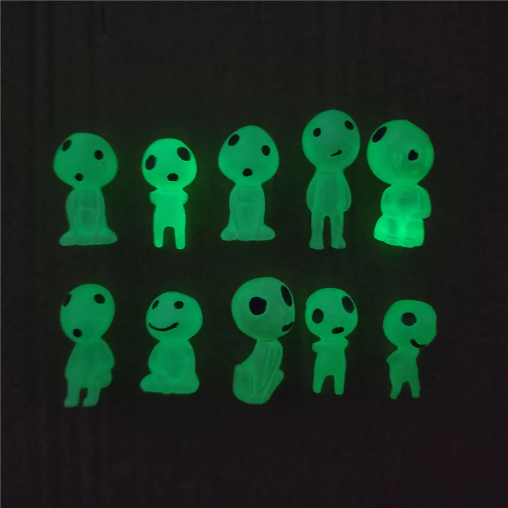 

Ghibli Kodama Tree Spirit Princess Mononoke Mini Action Figure Glow in dark Luminous Elf Tree Dolls Cartoon Figurines Mini Toys